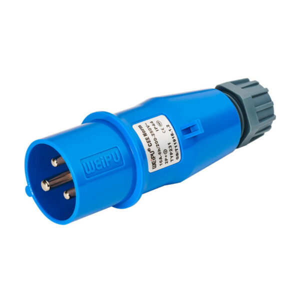 IP44 16A 3 Pin CEEform Industrial Plug with Clamping Cable Fix